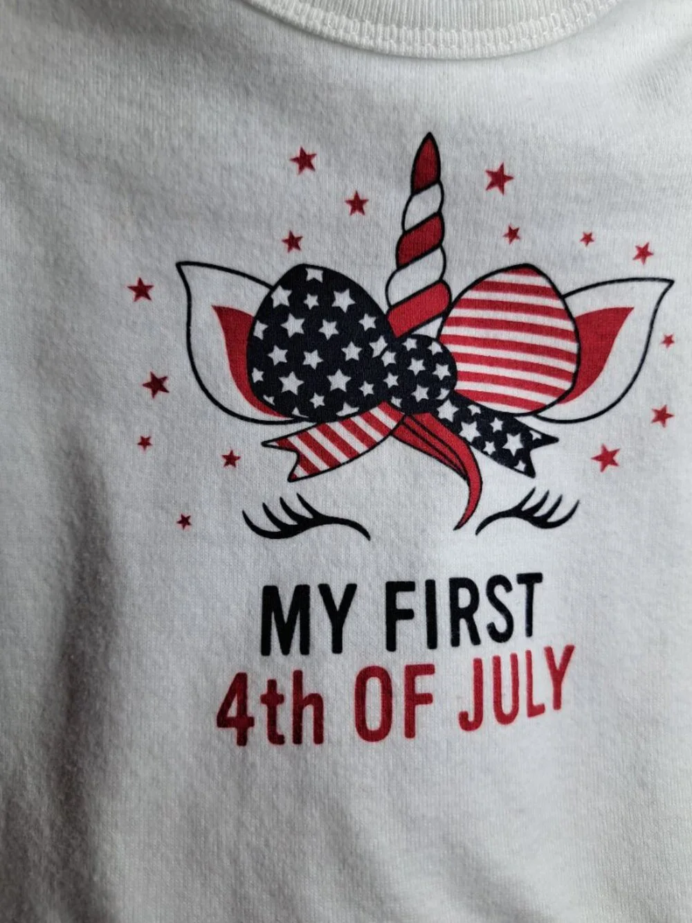 MY FIRST 4th OF JULY The Children's Place baby onesie patriotic unicorn 3-6 m